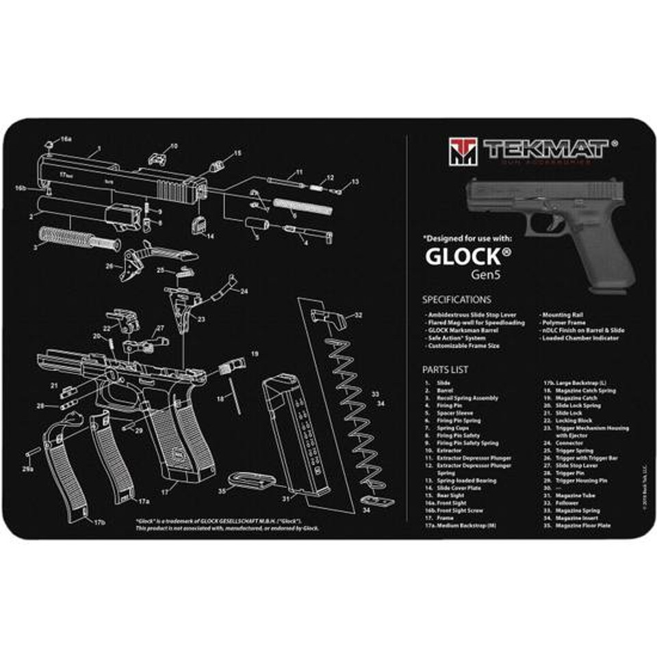 TekMat Armorer's Mat Glock Gen5 Neoprene